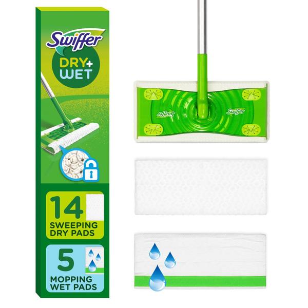 Imagem de Conjunto de Limpeza Completa com 20 Peças - Swiffer Sweeper 2-em-1 para Limpeza Úmida e Seca