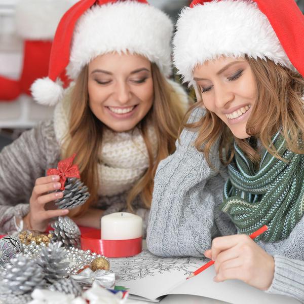 Imagem de Conjunto de Livros para Colorir de Natal Zhanmai com 24 Canetas de Aquarela