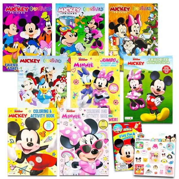 Imagem de Conjunto de livros para colorir Disney Mickey Mouse Kids com adesivos 8x