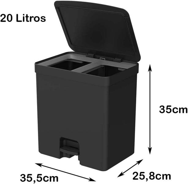 Imagem de Conjunto De Lixeiras Com Pedal Trium 12 Litros 2 Un - Chumbo