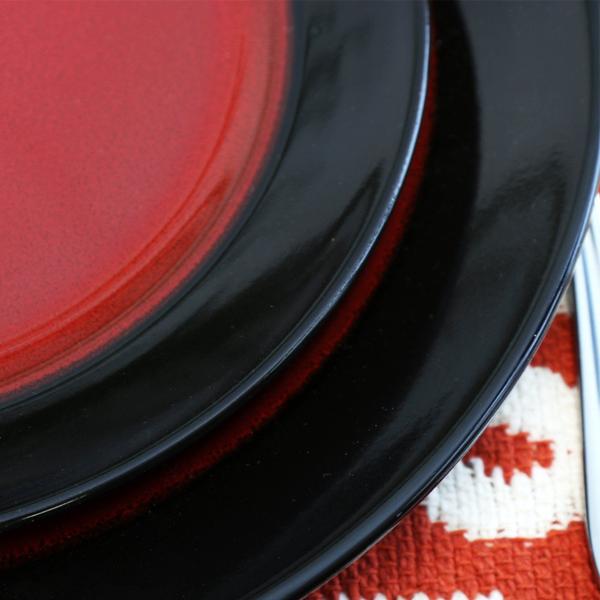 Imagem de Conjunto de louças Elama Round Stoneware 16 peças vermelho/preto