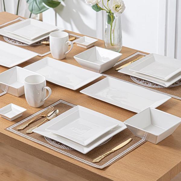 Conjunto de louças Porlien Classic Square 24 peças para 6 Imagem de Conjunto de louças Porlien Classic Square 24 peças para 6