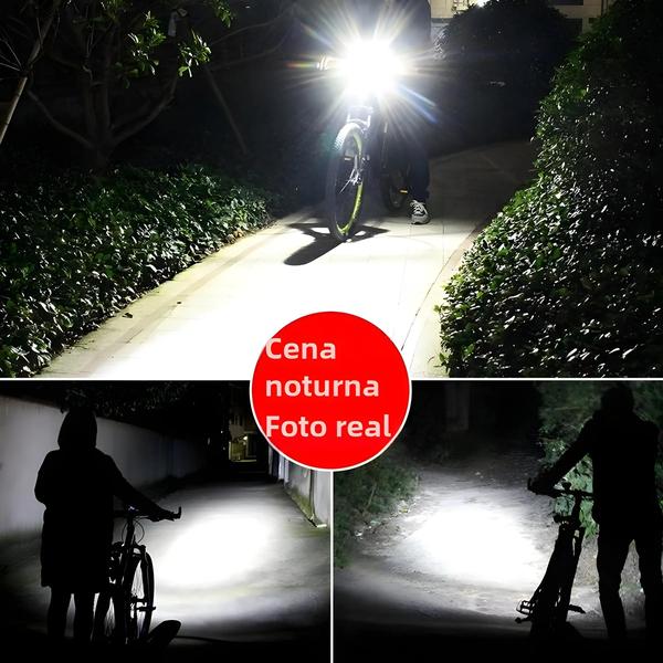 Imagem de Conjunto de Luz LED para Bicicleta 15000lm T6 - Recarregável via USB, à Prova d'Água com Zoom