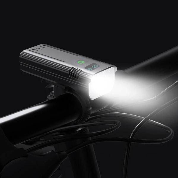 Imagem de Conjunto de Luzes de Bicicleta Recarregável 10000mAh - 8 LEDs e Indicador de Bateria