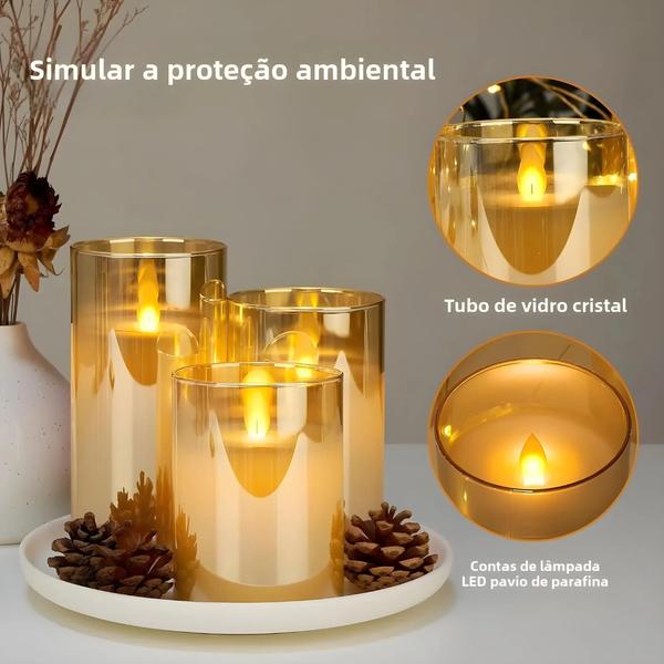 Imagem de Conjunto De Luzes De Vela LED Com Controle Remoto Para Decoração De Casa, Casamento De Natal Com