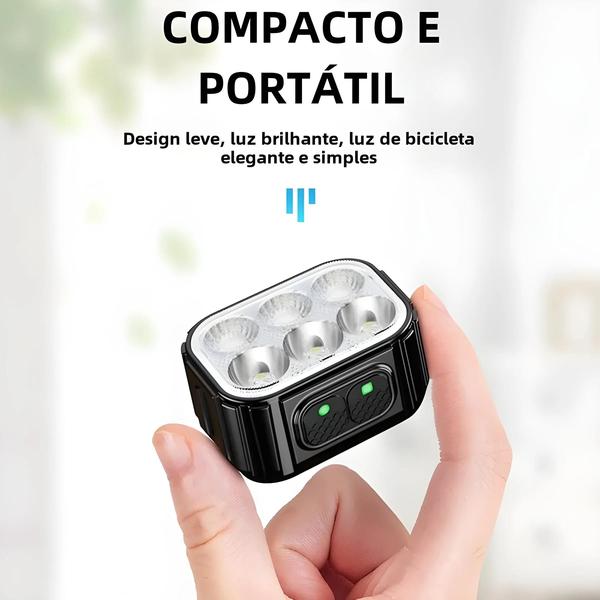 Imagem de Conjunto de Luzes LED Recarregáveis via USB para Bicicleta - Dianteira e Traseira