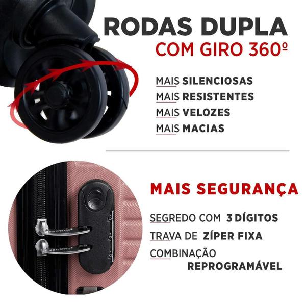 Imagem de Conjunto De Malas Com Rodas Pisa Kit 3 Peças P M G Santino