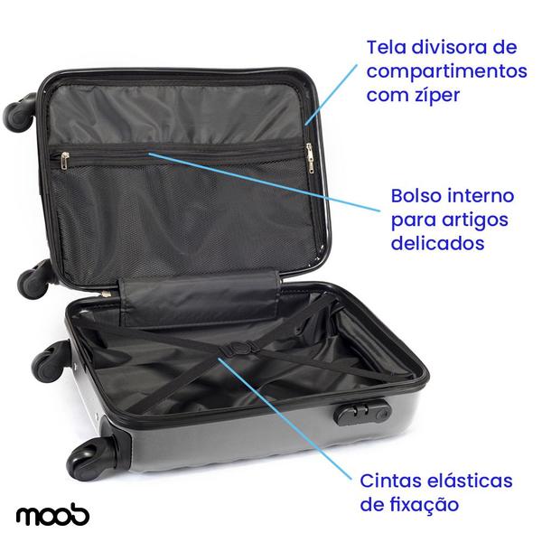 Imagem de Conjunto de Malas de Viagem de Bordo Moob em ABS PP (18'')eP(20'') Cinza