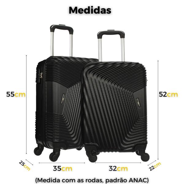 Imagem de Conjunto de Malas de Viagens Para Bordo - Fibra Rígida 4xRodas 360