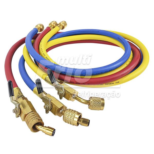 Imagem de Conjunto de Mangueiras Para Manifold 5/16 R410A Com Registro Bola 150cm Mastercool