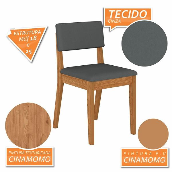 Imagem de Conjunto De Mesa Com 2 Cadeiras Arkansas Cinamomo/cinza - M. Arapongas