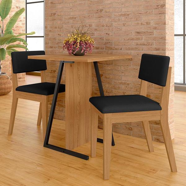 Imagem de Conjunto De Mesa Com 2 Cadeiras Arkansas Cinamomo/preto - M. Arapongas