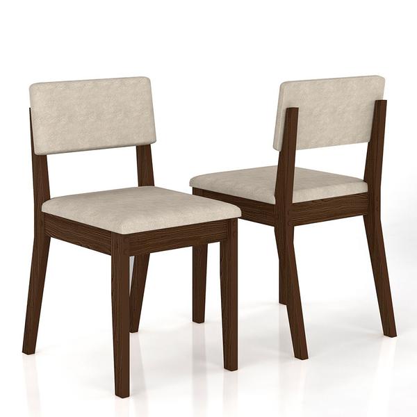 Imagem de Conjunto De Mesa Com 2 Cadeiras Arkansas Imbuia/bege - M. Arapongas