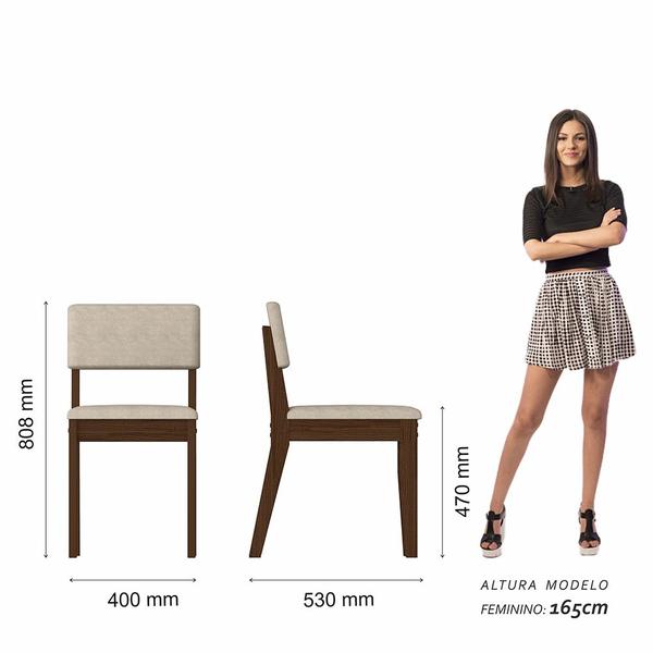 Imagem de Conjunto De Mesa Com 2 Cadeiras Arkansas Imbuia/bege - M. Arapongas