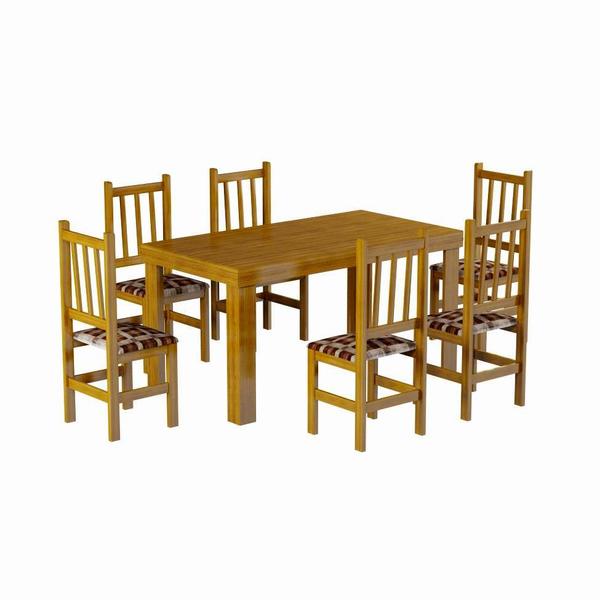 Imagem de Conjunto de Mesa com 6 Cadeiras Ouro Cerejeira