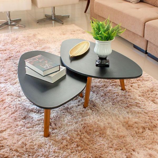 Imagem de Conjunto de Mesa de Centro Orgânica Black Paris