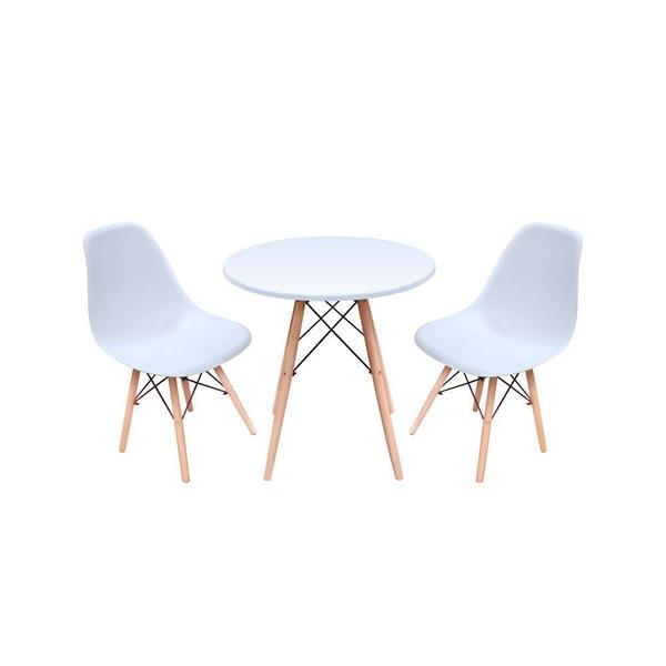 Imagem de Conjunto de Mesa de Jantar com 2 Cadeiras Eames Branco