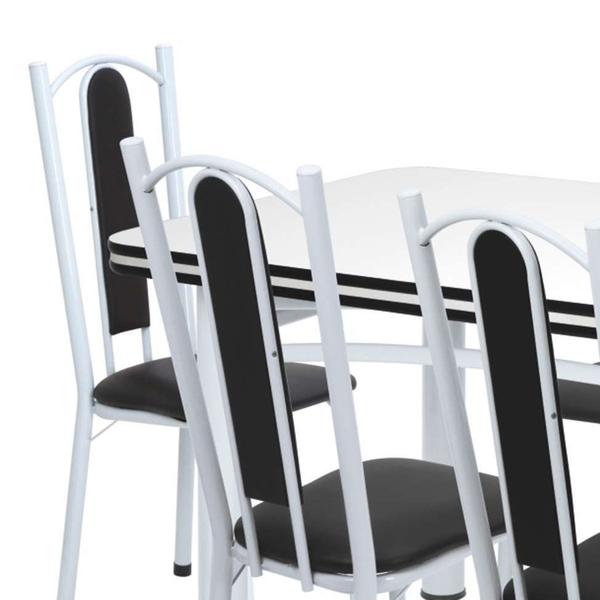Imagem de Conjunto de Mesa de Jantar com 6 Cadeiras Marina Branco e Preto