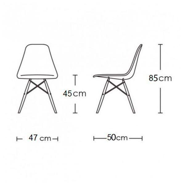 Imagem de Conjunto de Mesa de Jantar Eames Eiffel Quadrada 90cm Tampo de Madeira Branco com 4 Cadeiras Brancas