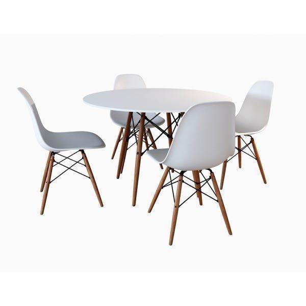 Imagem de Conjunto De Mesa De Jantar Eames Eiffel Redonda 90Cm Tampo D