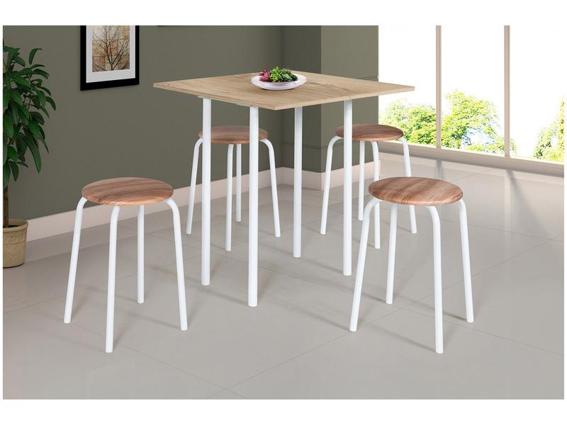 Conjunto de Mesa Dobrável com 4 Banquetas Conjunto de Mesa Dobrável com 4 Banquetas
