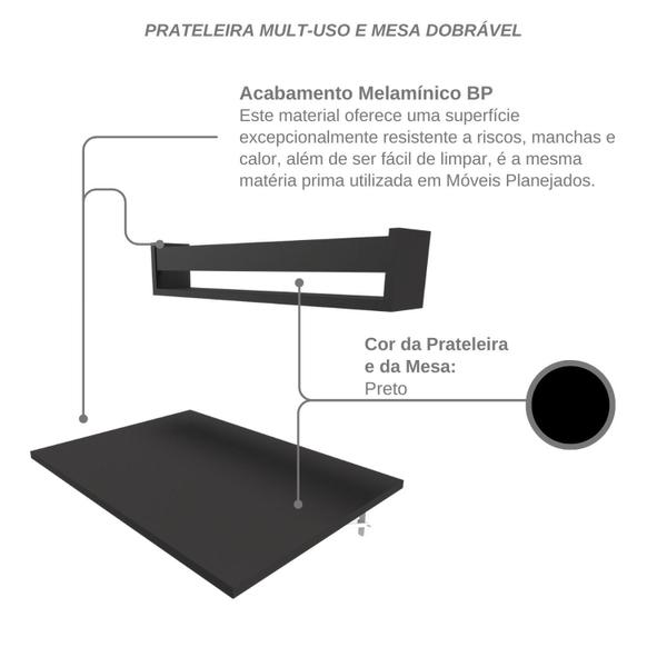 Imagem de Conjunto de Mesa Dobrável e Prateleira para Home Office ou Escritório