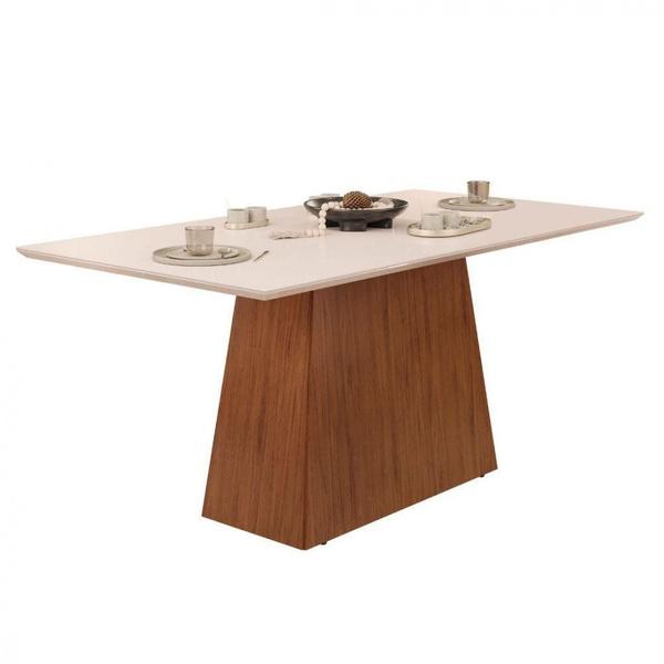 Imagem de Conjunto De Mesa Dulce Dj 1,80x0,90 Com 6 Cadeiras Zoe Freijo/off White/cinza