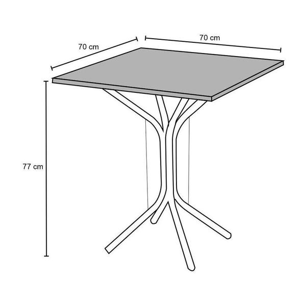 Imagem de Conjunto de Mesa e 04 Cadeiras Tampo em Granito Branco Preto