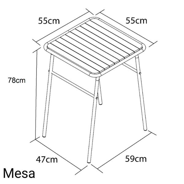 Imagem de Conjunto De Mesa E 2 Bancos Preto Para Cozinha Compacta