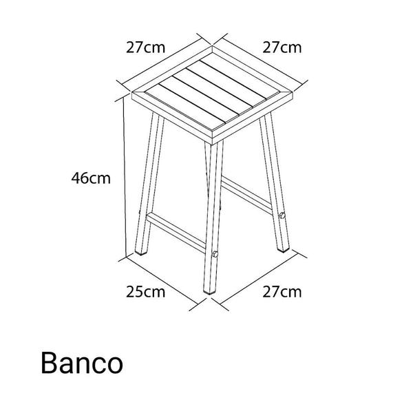 Imagem de Conjunto De Mesa E 4 Bancos Quadrado Preto Sacada Pequena