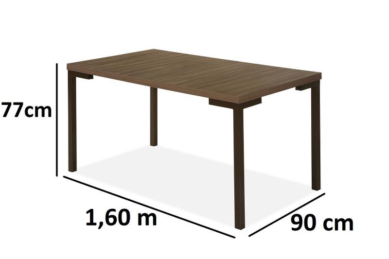 Imagem de Conjunto de Mesa e 6 Cadeiras Tampo MDP Inovare Tubo Choc.