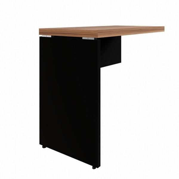 Imagem de Conjunto de Mesa em L 150x150cm com Dois Armários Baixos Espresso Móveis Marrom/Preto