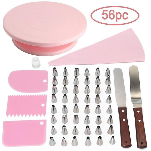 Imagem de Conjunto de mesa giratória para bolos Wokex Pink Cake Stand Rotating + Tools