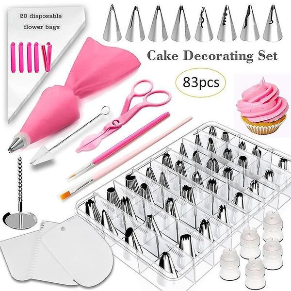 Imagem de Conjunto de mesa giratória para bolos Wokex Pink Cake Stand Rotating + Tools