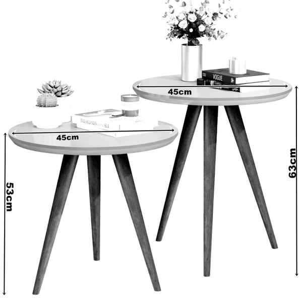 Imagem de Conjunto De Mesa Lateral Star Com Pés Palitos Estilo Retrô Para Decoraçao Da Sala  JM3 MÓVEIS