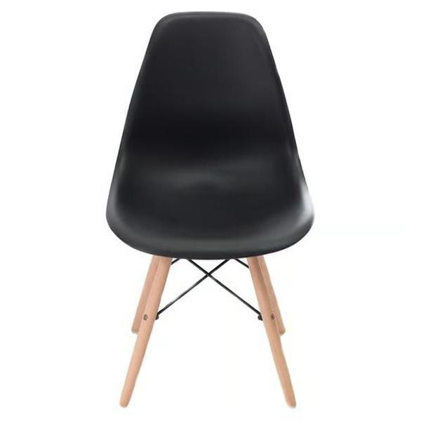 Imagem de Conjunto De Mesa Redonda Eames 100cm Branco + 6 Cadeiras Eiffel Dsw Preto