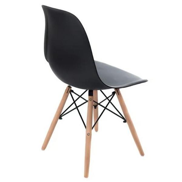 Imagem de Conjunto De Mesa Redonda Eames 100cm Branco + 6 Cadeiras Eiffel Dsw Preto