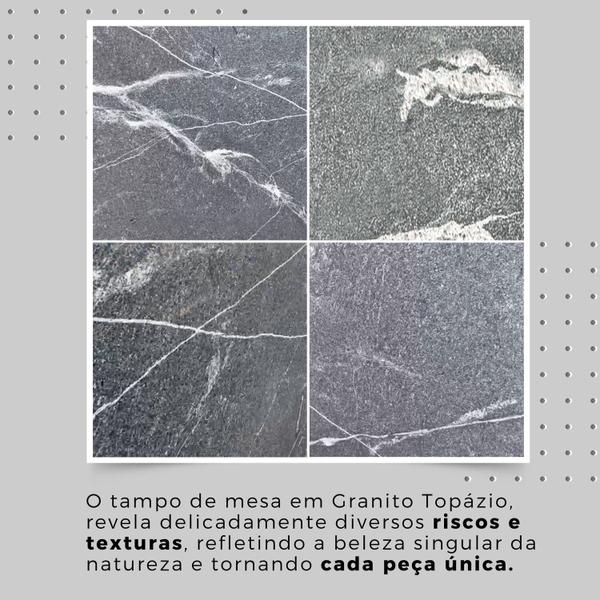 Imagem de Conjunto de Mesa Retangular 120x75cm Tampo Granito Topázio 4 Cadeiras Lavínea