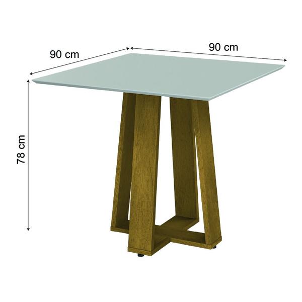 Imagem de Conjunto de Mesa Sala de Jantar Atenas com 4 Cadeiras Carvalho/Off White/Bege 0,90m Dobuê