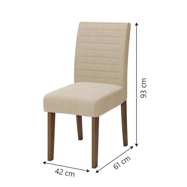 Imagem de Conjunto De Mesa Sala de Jantar Com Tampo Giratório Amesterdã 1,36m 6 Cadeiras Creta Cedro / Off White / Areia Dobuê