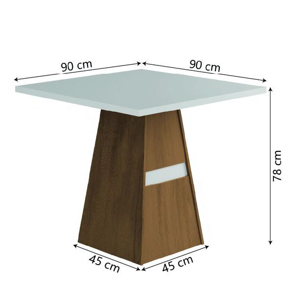 Imagem de Conjunto de Mesa Sala de Jantar Trieste 0,90m Quadrada com 4 Cadeiras Estofado Suede Madeirado/Off