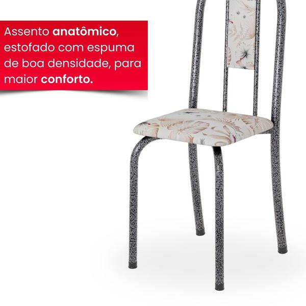 Imagem de Conjunto de Mesa Tubular 4 Cadeiras 100x60cm Mart Prata com Tampo em Granito Topázio Isabel 020 - Tudo de Móveis