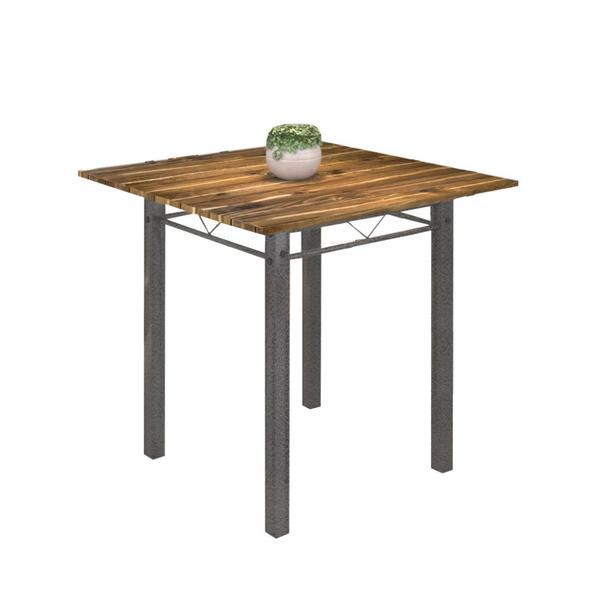 Imagem de Conjunto de Mesa Tubular 75x75cm Tampo de Madeira com 4 Cadeiras Júlia Soma Móveis