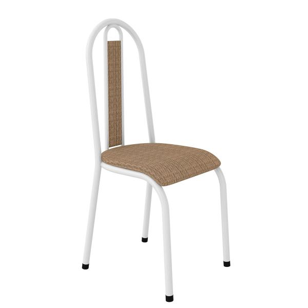 Imagem de Conjunto De Mesa Tubular Bruna Com 4 Cadeiras 058 Tampo BP 91cm Branco Liso Assento Rattan Artefamol