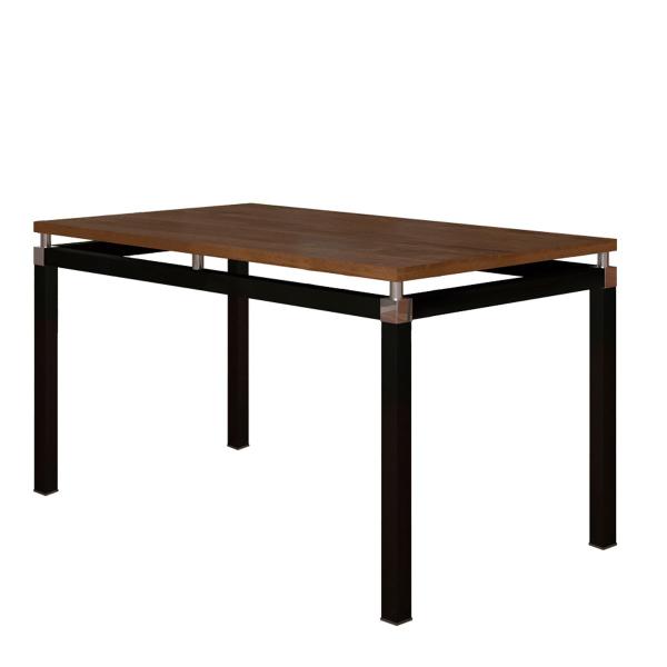 Imagem de Conjunto De Mesa Tubular Malva SF Preto Com 4 Cadeiras 028 Tampo BP 91cm Nature Assento Mosaico Artefamol