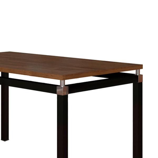 Imagem de Conjunto De Mesa Tubular Malva SF Preto Com 4 Cadeiras 028 Tampo BP 91cm Nature Assento Mosaico Artefamol