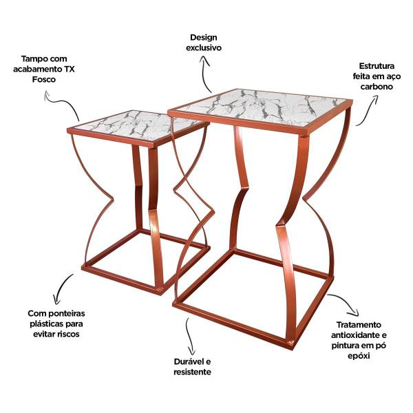 Imagem de Conjunto de Mesas de Canto Mesa Lateral Decoração Belt