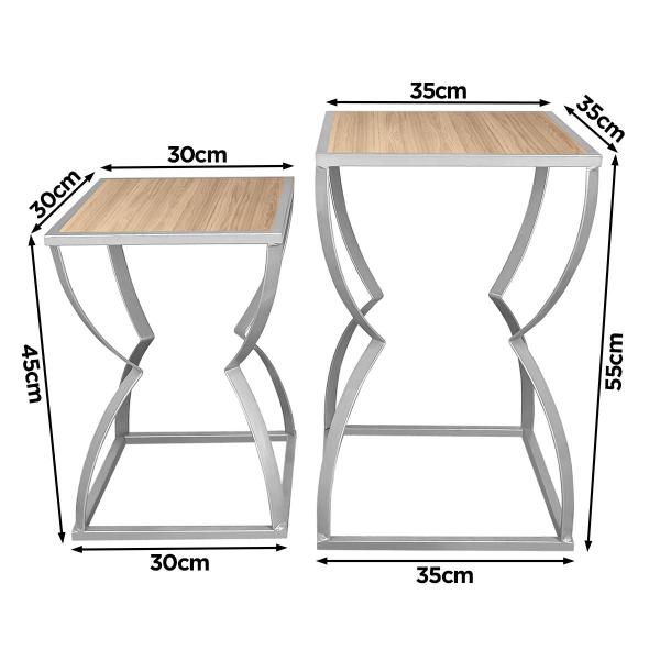 Imagem de Conjunto de Mesas de Canto Mesa Lateral Decoração Belt