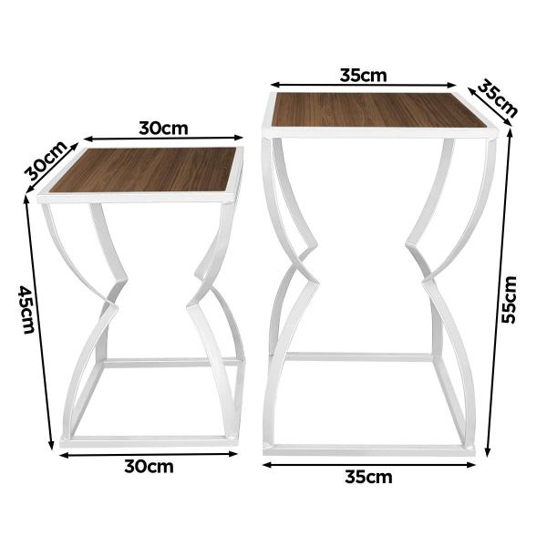 Imagem de Conjunto de Mesas de Canto Mesa Lateral Decoração Belt