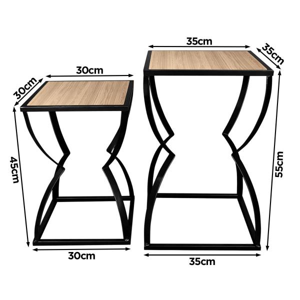 Imagem de Conjunto de Mesas de Canto Mesa Lateral Decoração Belt